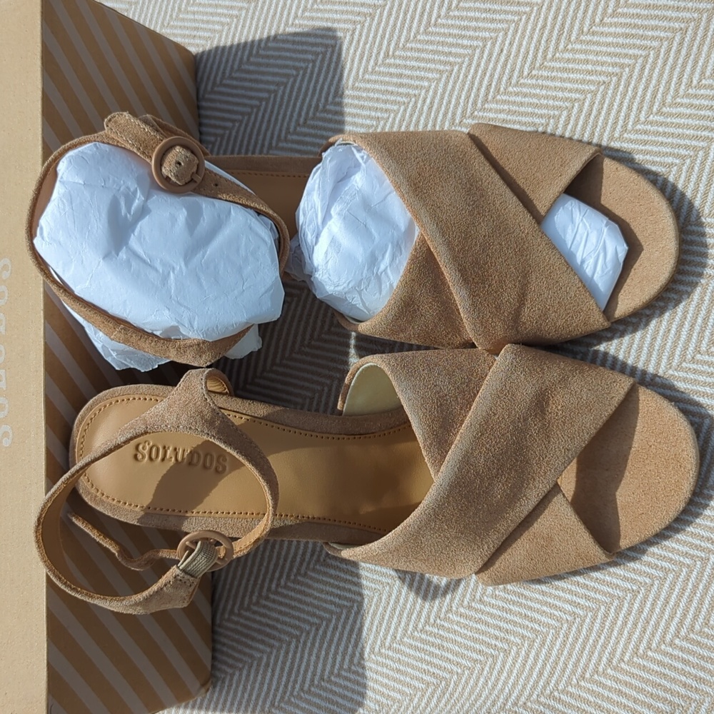 Soludos Olivia Heel Leather Desert color size 8.5